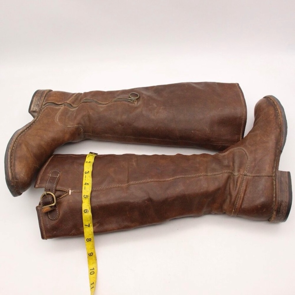 Fiorentini + Baker Tall Brown Leather Boots with Buckle - Picture 7 of 9